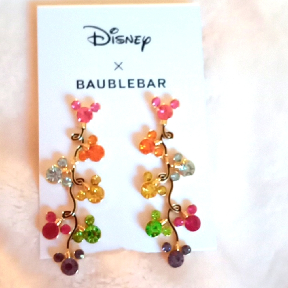 DISNEY & BAUBLEBAR MICKEY RAINBOW DROP EARRINGS